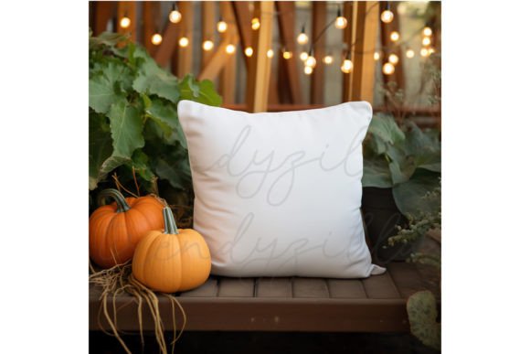 Autumn Throw Pillow Mockup for Graphics and Pillows Amp