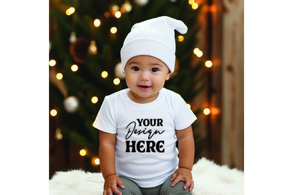Christmas Baby White Free Mockups for Graphics and Christmas Amp