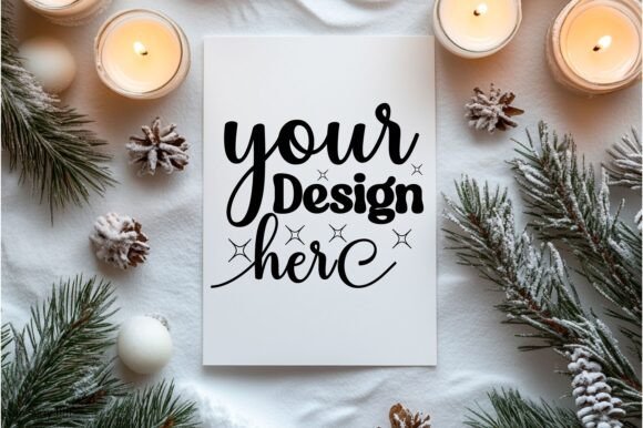 Christmas Card Mockup 2 for Product Mockups and Graphics