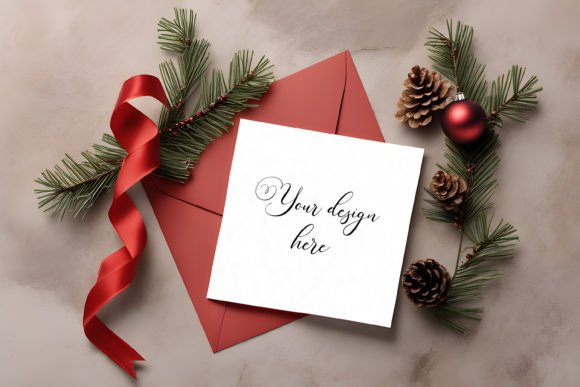 Christmas Card Mockup 6 for Graphics and Christmas Amp