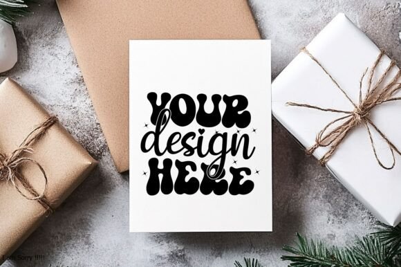 Christmas Card Mockup Square 63 for Product Mockups and Graphics