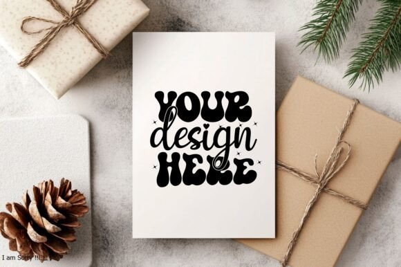 Christmas Card Mockup Square20 for Handmade Business and Graphics