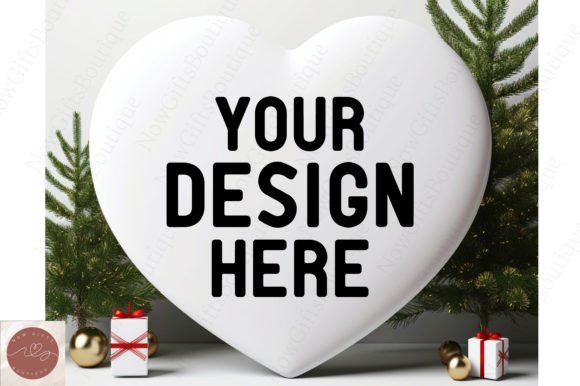 Christmas Ornament Heart Mockup 18 for Graphics and Christmas Amp