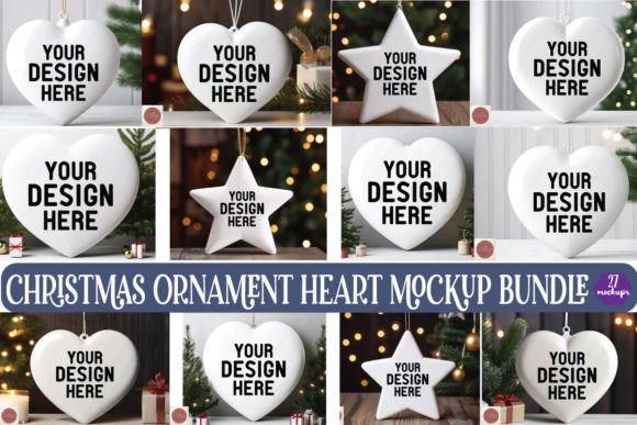 Christmas Ornament Heart Mockup Bundle Review