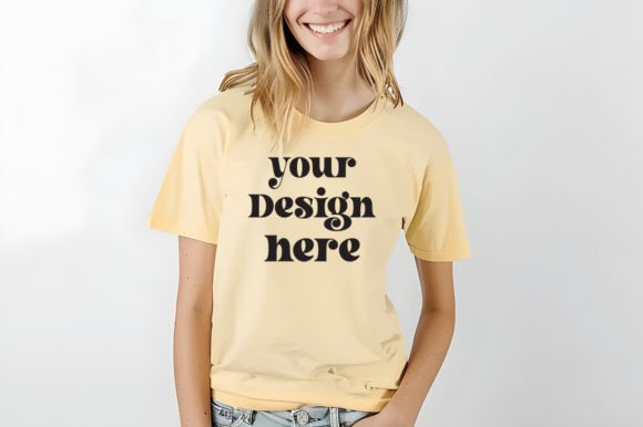 Comfort Colors 1717 Butter Mockup for Product Mockups and Graphics