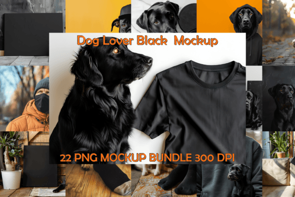 Dog Lover Black Mockup Bundle for Product Mockups and Graphics