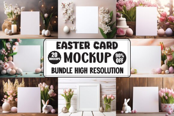 Easter Card Mockup Bundle for Crafting and Product Design