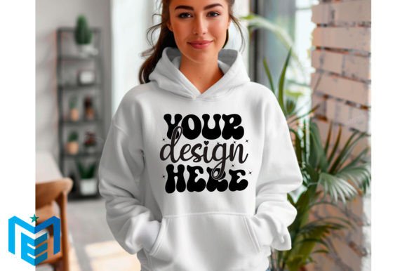 Gildan 18000 Hoodie Mockup for Product Mockups and Graphics