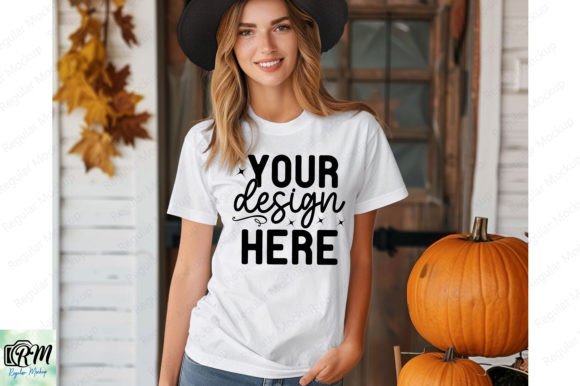 Gildan 64000 Halloween Mockup - Product Mockups for Graphics