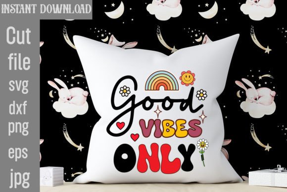 Good Vibes Only Retro PNG Sublimation for Crafts and Graphics