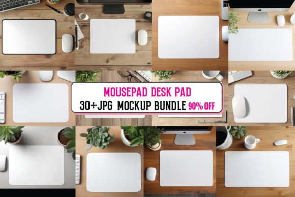 Mousepad Desk Pad Mockup Bundle 1 for Crafting & Product Design