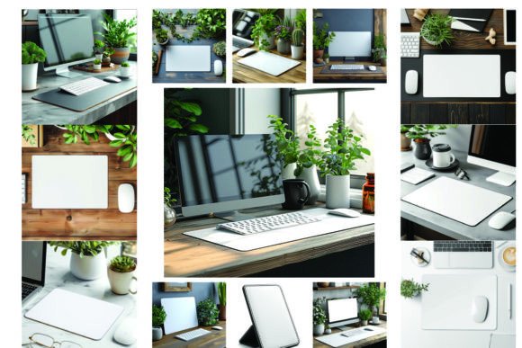 Mousepad White Mockup Bundle for Product Mockups and Graphics