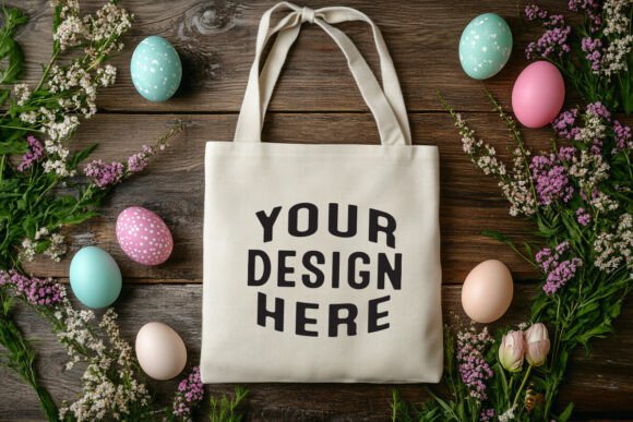 Natural Canvas Tote Bag Mockup for Graphics and Product Mockups