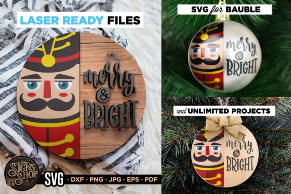 Nutcracker SVG Christmas Door Sign for Graphics and Crafts