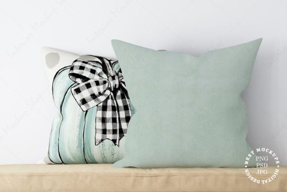 Pillow Mockup Green Autumn Graphics for Pillows Amp