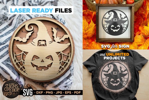 Pumpkin Witch Circle Halloween SVG for Crafts and Graphics