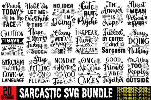 Sarcastic SVG Bundle for Crafts and Graphics