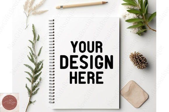 Stationery Flat Lay Notepad Mockup 11 for Notebooks Amp and Graphics