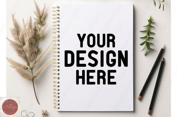 Stationery Flat Lay Notepad Mockup 12 for Notebooks Amp Graphics